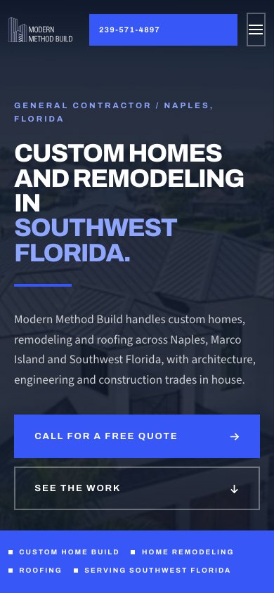 The new homepage on a phone