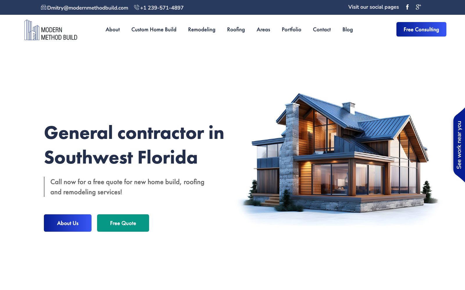 The current modernmethodbuild.com homepage